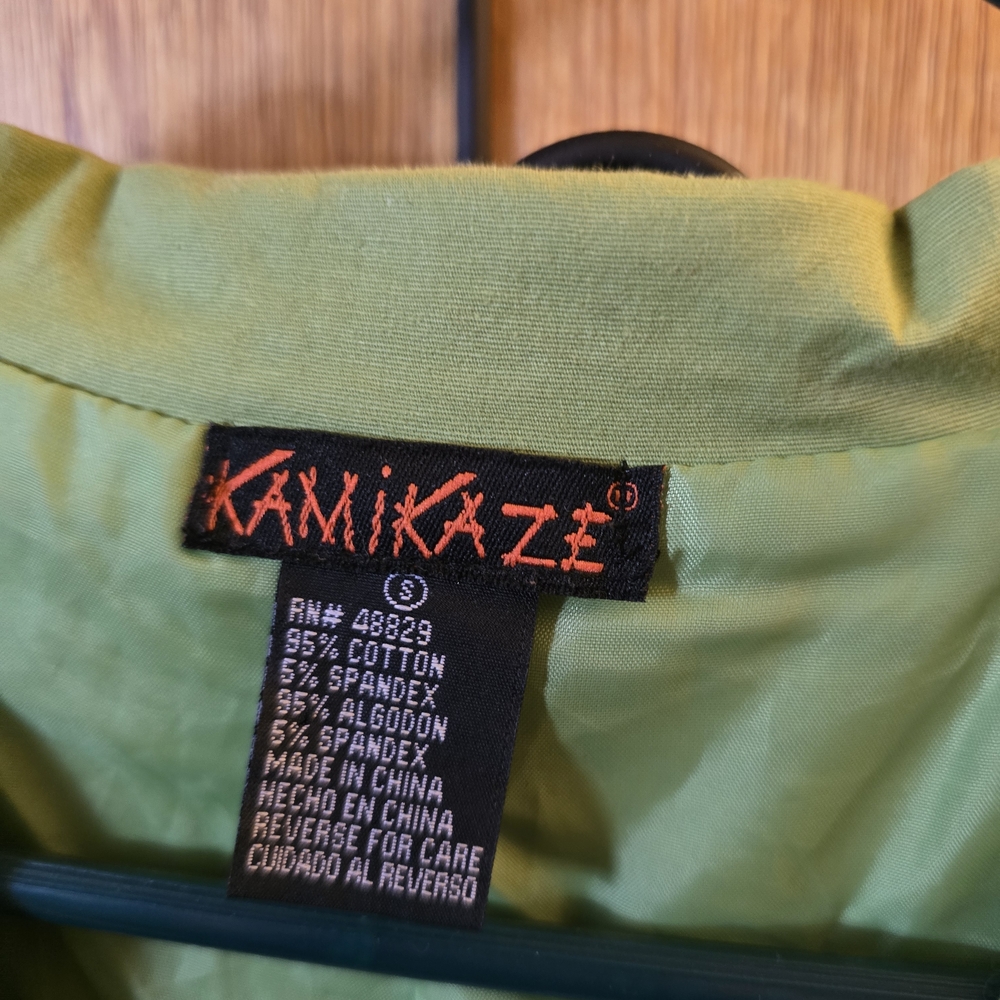 Kamikaze Green Belted Trench Coat - Picture 2 of 7